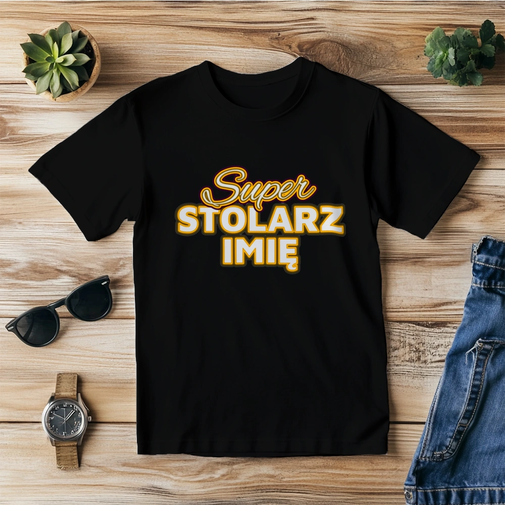 Super Stolarz - Męska Koszulka Czarna