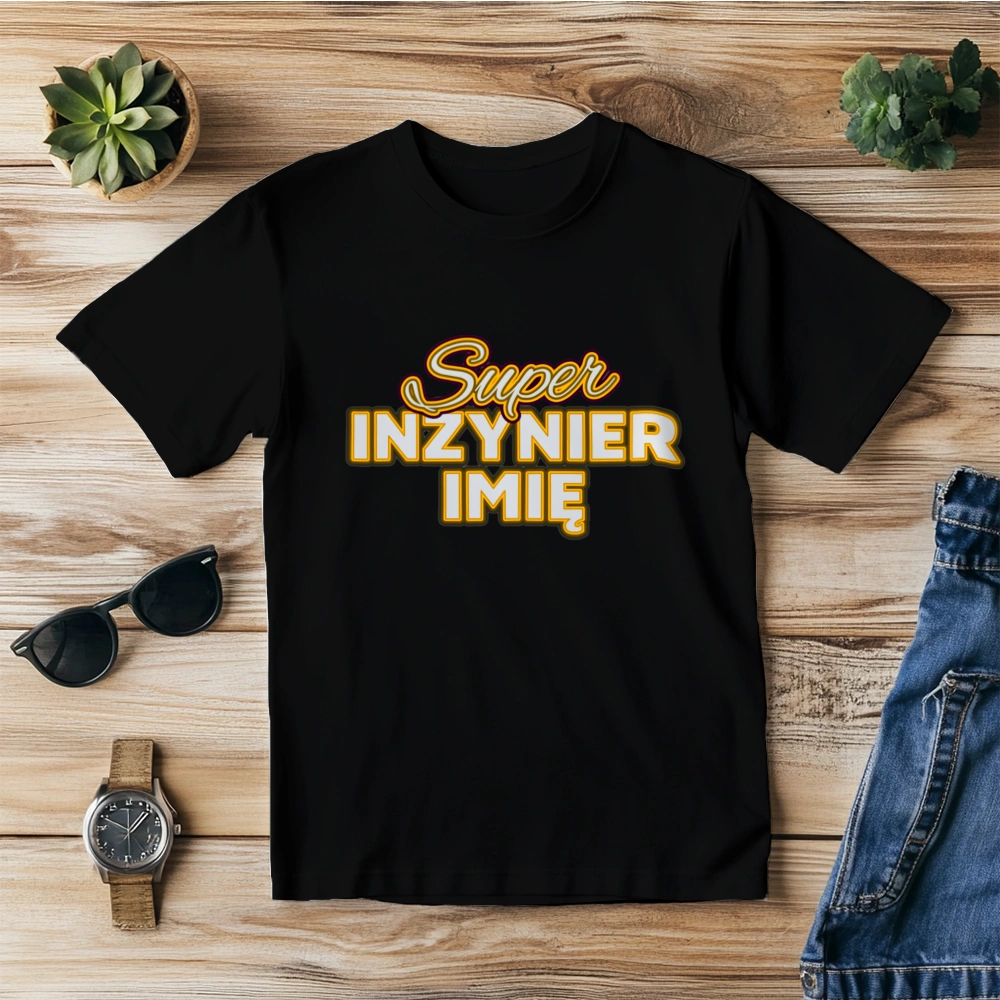 Super Inżynier - Męska Koszulka Czarna