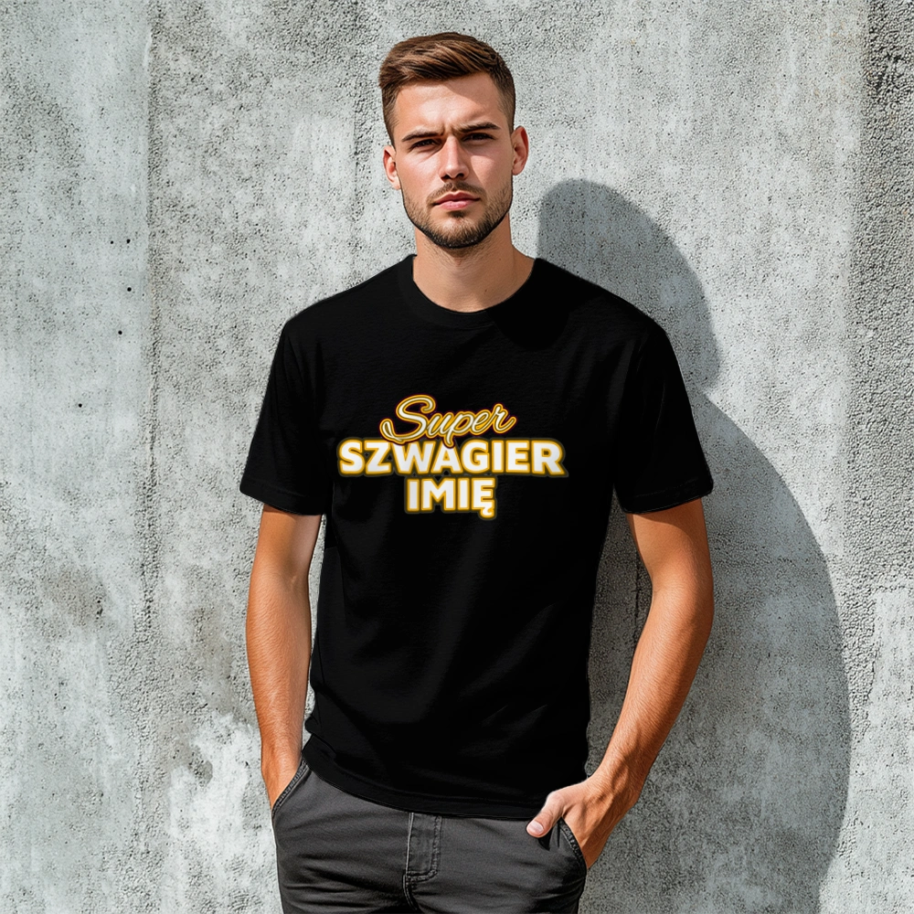 Super Szwagier - Męska Koszulka Czarna