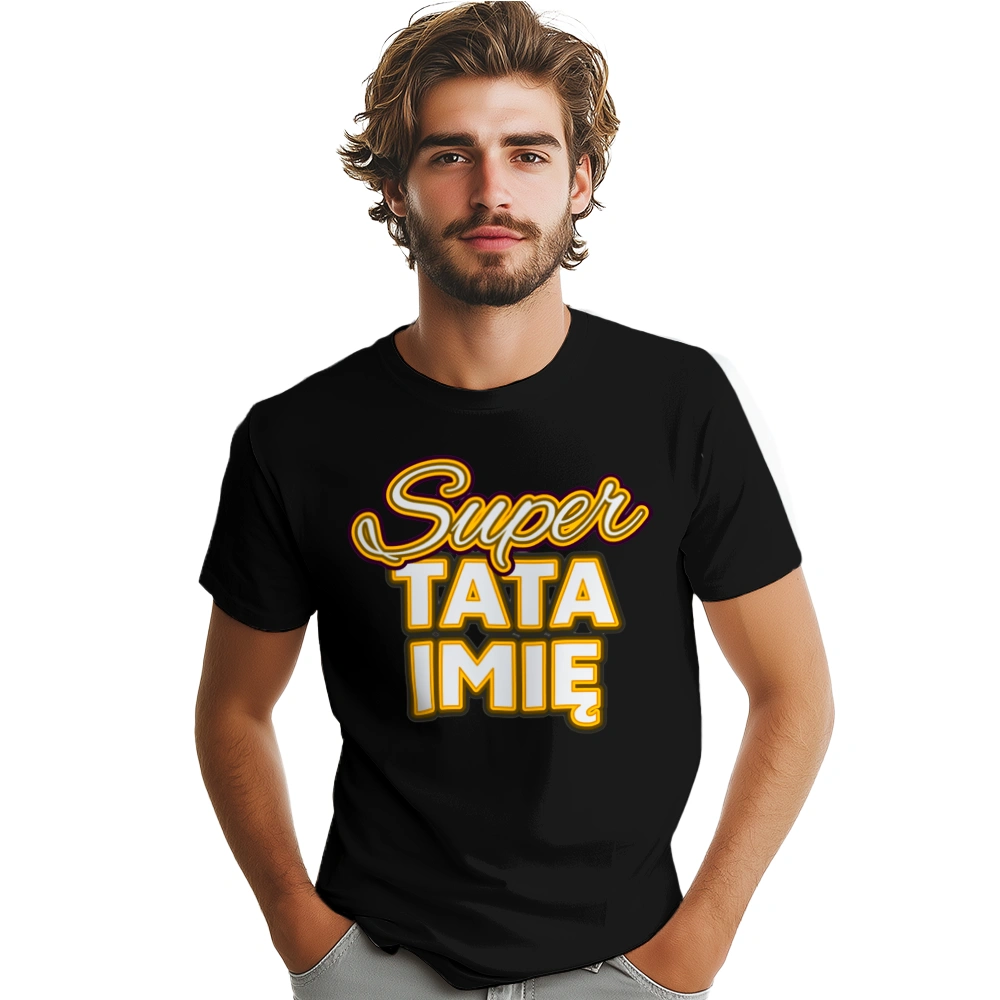 Super Tata - Męska Koszulka Czarna