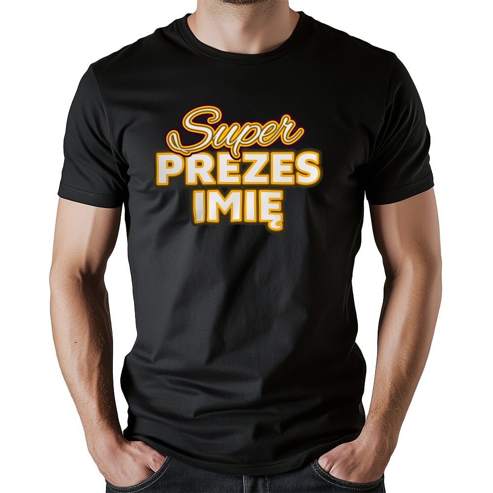 Super Prezes - Męska Koszulka Czarna