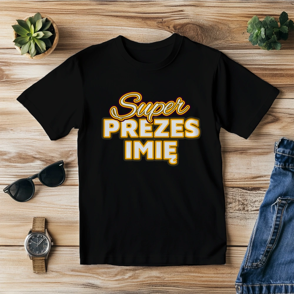 Super Prezes - Męska Koszulka Czarna