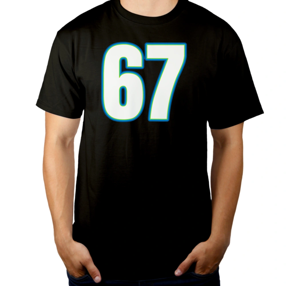 Z napisem 67 - Męska Koszulka Czarna